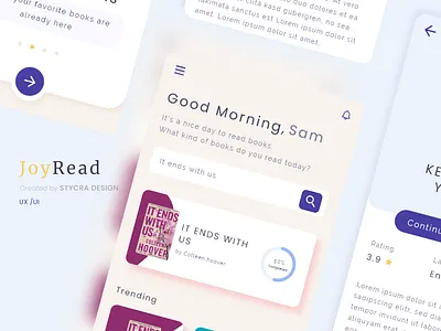 JoyRead Ux / Ui Designs branding design idris ui ux