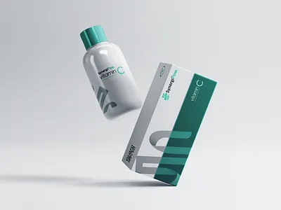 SynergiFlow flow graphic design green logo design medical neon packaging vitamin c
