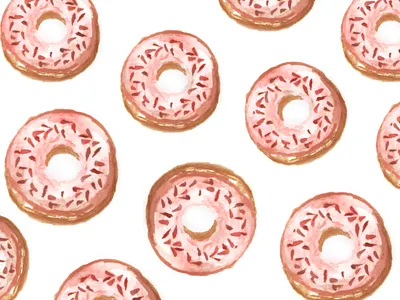 Doodle Watercolor Donut donut doodle illustration logo watercolor