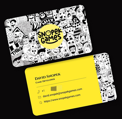 Business card design for A game developer branding businesscard design doodle figma graphic design illustration logo ui uiux ux vector