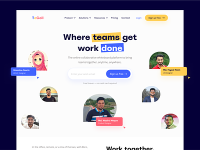 Team Collaboration Landing Page colleboration conference design dribbble landing page landing page design team team colleboration ui uiux virtual meeting web design website website design