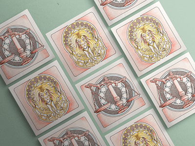 Leo & Libra analog work art nouveau color pencils design faber castell graphic design handdrawn illustration leo libra lion logo