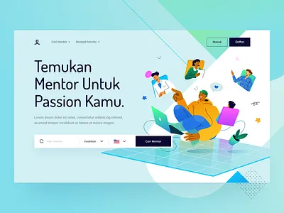 Mentoring Landing Page Exploration color design desktop gradient illustration landing landing page mentor mentoring page passion people ui ux web website