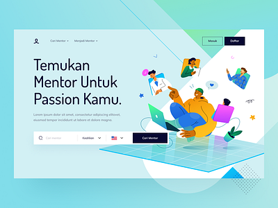 Mentoring Landing Page Exploration color design desktop gradient illustration landing landing page mentor mentoring page passion people ui ux web website