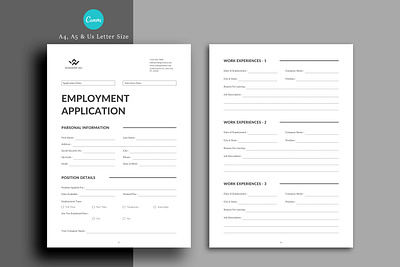 Employment Application Template microsoft word files
