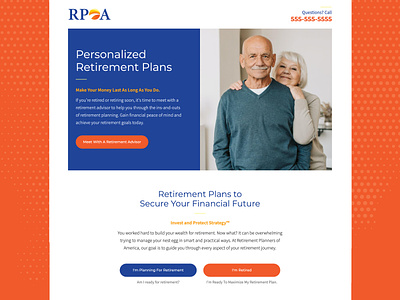Retirement Planning Landing Page advertising branding campaign design digital design landing page ppc marketing retirement retirement planners of america retirement planning ui ux