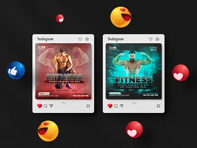 Gym Fitness Social media post Design branding creative admission discount post fitness banner gym instagram instagram poster social media agency