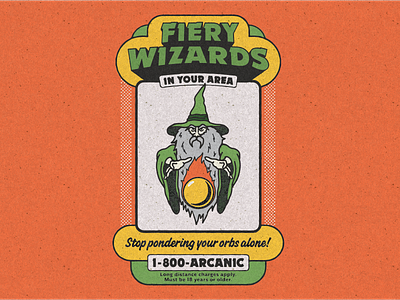 🔮 Fiery wizards in your area 🔮 70s 80s character design dnd fantasy illustration magic print retro spell texture vintage wizard