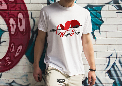 Wraps Shop Logo on T-Shirt arrow bow branding graphic design illustration logo online shop t shirt tshirt vector wraps