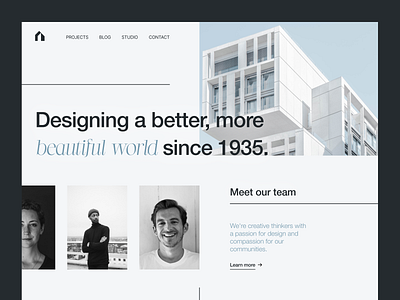 Architecture Studio - Landing Page | Daily UI Challenge 003 architecture architecture studio architecture website daily ui dailyui design figma ui user interface web web desing website website design