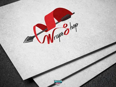 WrapsShop Logo on Cardboard arrow bow branding cardboard graphic design illustration logo online shop vector wraps