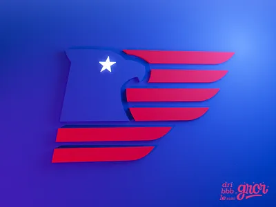 Eagle and Flag america eale flag for sale gror logo logo design star usa