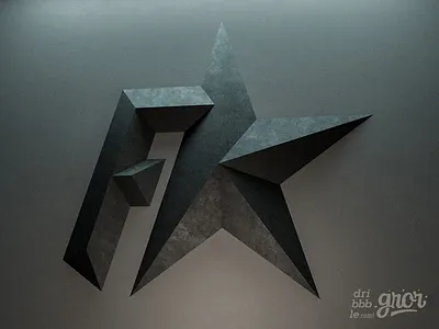 F and Star 3d f for sale gror letter logo logo design render star