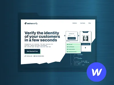 Cactus Verify (inside Webflow website) design illustration landing logo ui web webdesign webflow