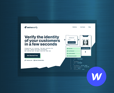 Cactus Verify (inside Webflow website) design illustration landing logo ui web webdesign webflow