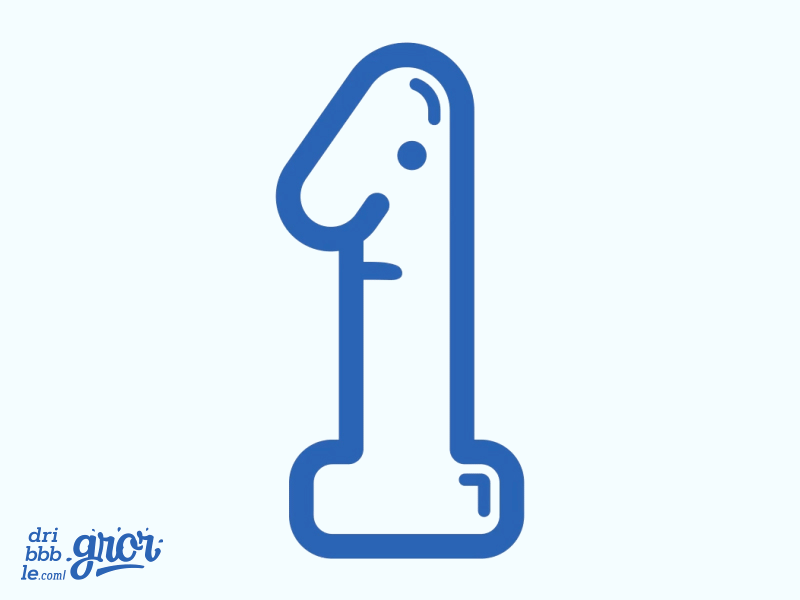 One 1 animation for sale gror logo logo design number one sad smile