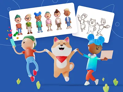 Shiba Inu 3D Illustrations 3d 3d graphics app app design design graphic design illustration web web design