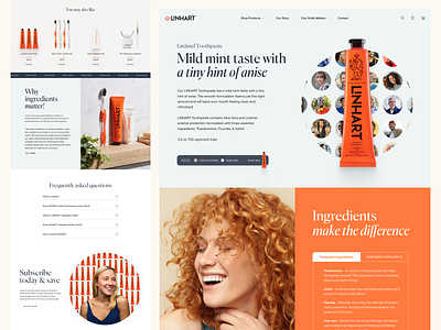 Linhart Product Page clean dental ecommerce landing page product product page store ui web web design website