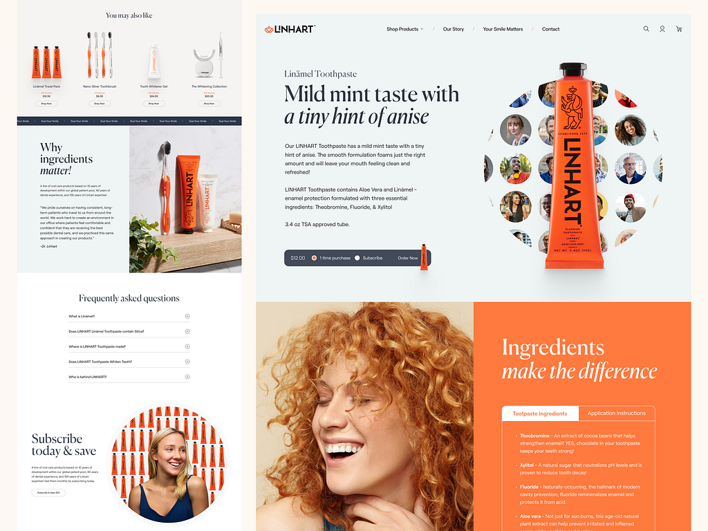 Linhart Product Page by Jason Kirtley on Dribbble