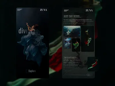 Dive app design ui ux