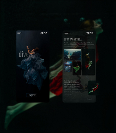 Dive app design ui ux