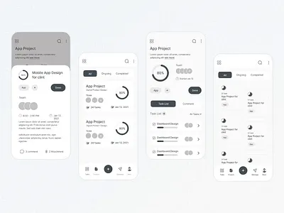 Project management app wireframes android app animation design illustration ios app mobile app motion graphics project management ui ux design