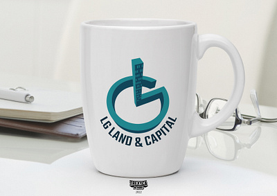 LG Land & Capital Logo on Mug architecture branding business capital company construction develop device fabric invest logo manage management mechanism messuage mug property real estate structure vector