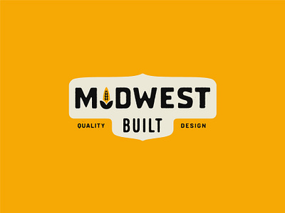 Midwest Built badge corn crest design farming hand drawn illustration illustrator lettering vintage