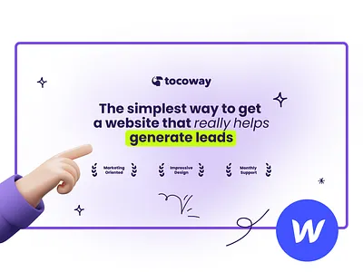 Tocoway (Webflow website) 3d design illustration landing logo ui web webdesign webflow