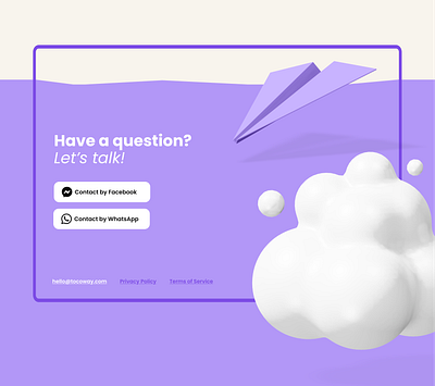 Tocoway (simple footer) 3d design illustration landing ui web webdesign webflow