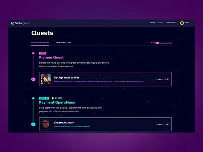 Stellar Quest (Prototype) crypto micro interactions prototype ui ux web3