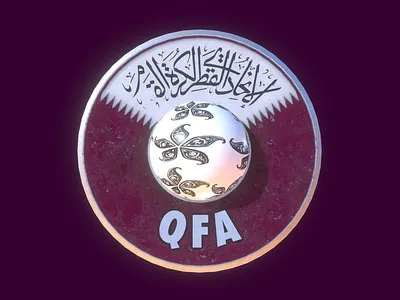 Qatar national team – 3D badge 3d 3d art asia badge blender branding design fifa football illustration logo substance painter