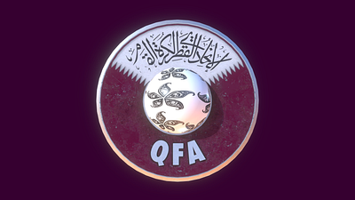 Qatar national team – 3D badge 3d 3d art asia badge blender branding design fifa football illustration logo substance painter