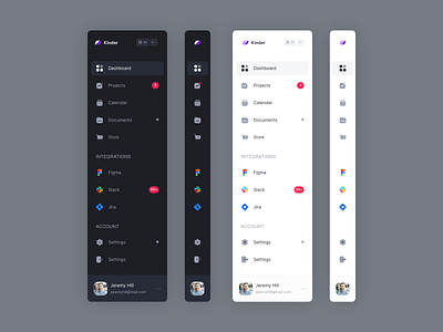 Sidebar Navigation ui ux visual design