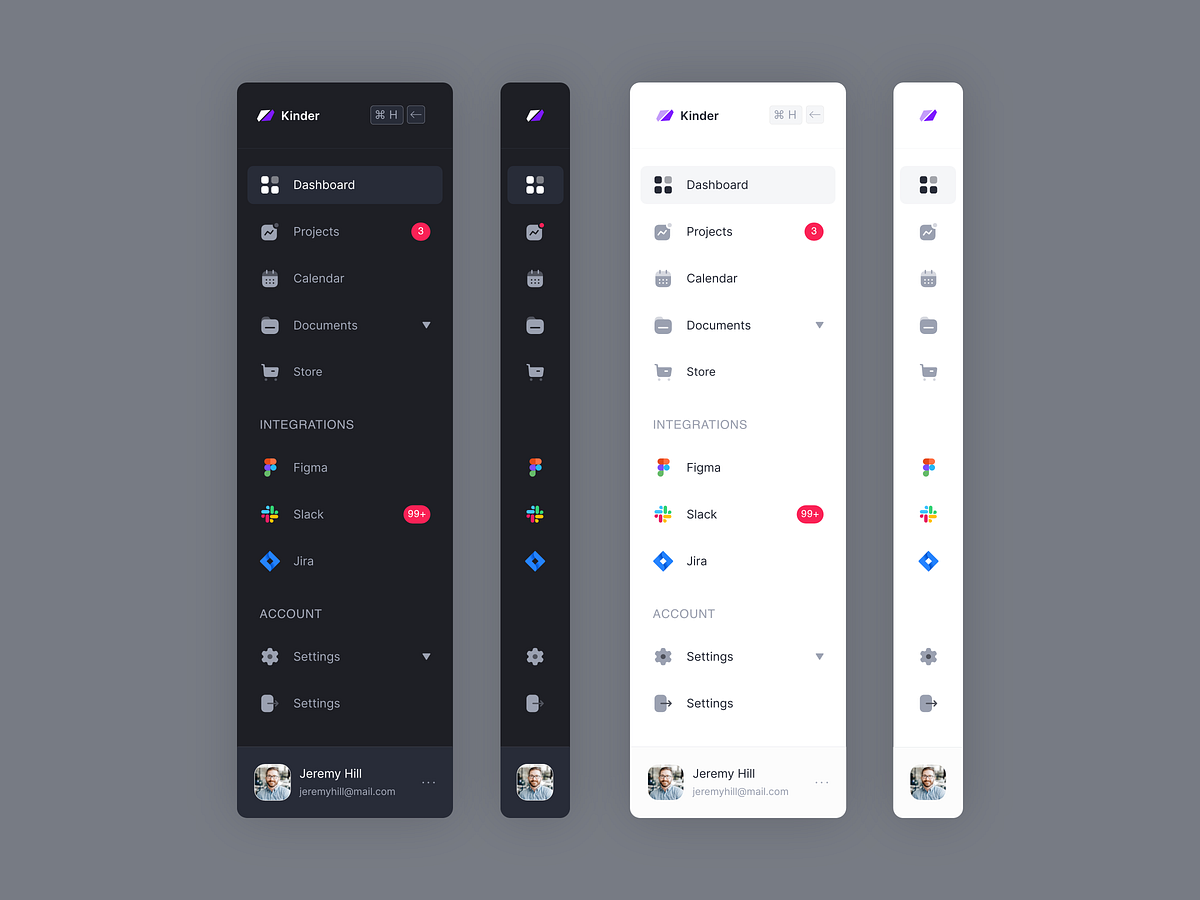 Sidebar Navigation by Mehak Sharma on Dribbble