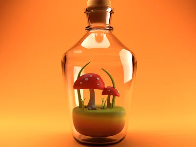 3D Showpiece Bottle 3d 3d work game design graphic design