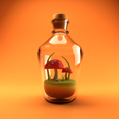 3D Showpiece Bottle 3d 3d work game design graphic design
