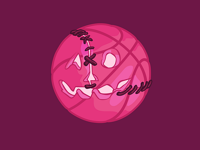 Dribbble Jack-o'-lantern ball artwork ball basketball dribbble halloween illustration jack o lantern pink pumpkin vector
