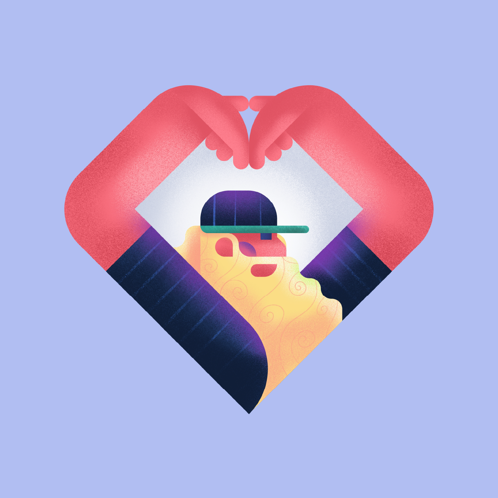 Self-Love awesome beard cap graphic design illustration love man minimal person procreate retro self love simple