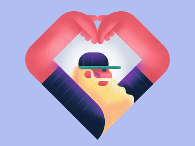 Self-Love awesome beard cap graphic design illustration love man minimal person procreate retro self-love simple