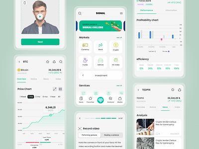 Fintech App - Signal app application branding crypto crypto app cryptocurrency design fintech iran signal ui uiux ux