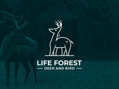 Deer and Bird Logo bird logo brand branding color deer logo design illustration logo logo combination negative space logo prio hans typography vector