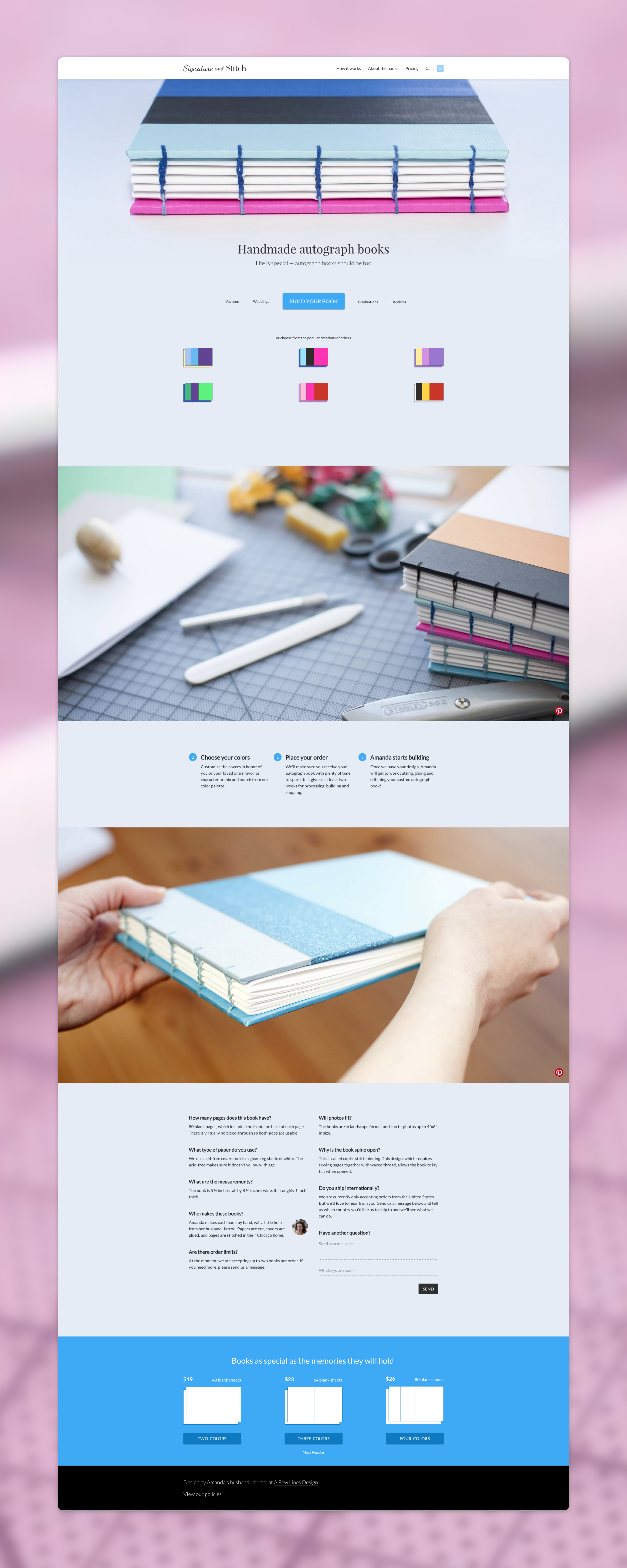 Signature and Stitch web design