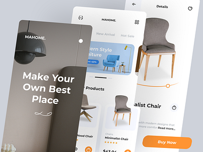 Furniture Store App chair clean commerce design dosage ecommerce furniture ilham interior market marketplace mobile modern professional ui ux