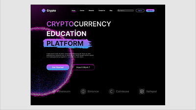 Crypto Education Platform Web Design clean creative design graphic design minimal modern motion graphics prototype ui ux web web design