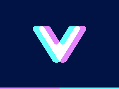 V logo (for sale) brand identity branding colorful identity layers lettermark logo logos metaverse logo minimal modern monogram overlap tech v v logo vivid
