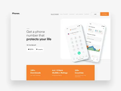Phoner Website Design design illustration ui ux web webdesign website