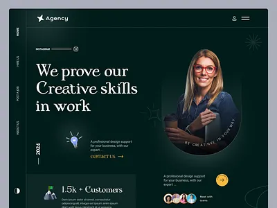 Agency Landing Page 3d agency creative design icon illustration landing page marketing minimal ui uiux ux website