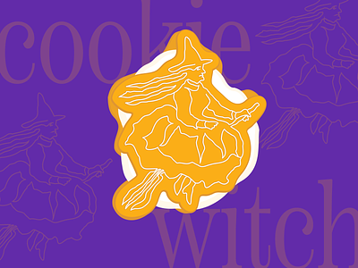 cookie witch cookie food halloween line vector witch