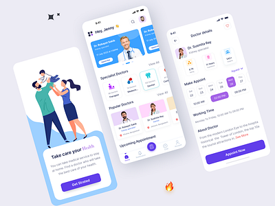 Medical Mobile App Design app app design clean clinic doctor app doctor appointment health health care health care app hospital ilustration ios medical app minimal mobile mobile app specialist ui ui design ux